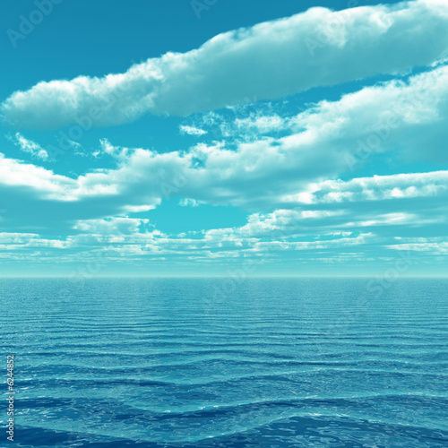 Beautiful sea and clouds sky - digital artwork