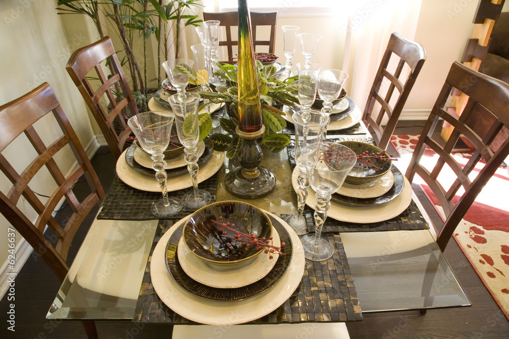 Dining table with luxury decor. Dining table with luxury decor.