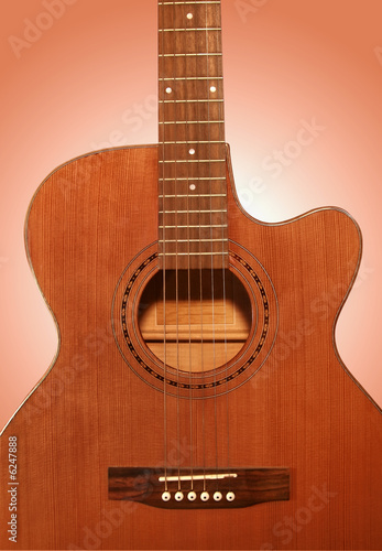 Very beautiful acoustic guitar. A fragment