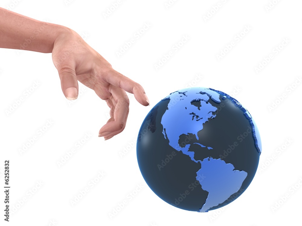 hand und globus hand und globus