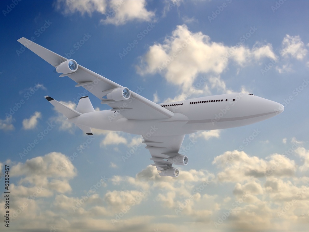 Obraz premium flugzeug am himmel