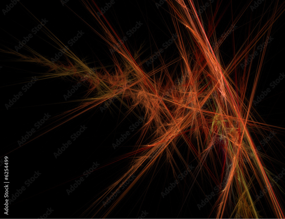 Line of orange Sparks going into infinity on black