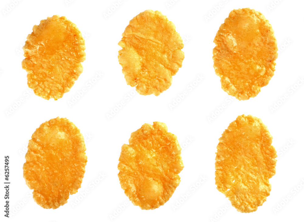 flake corn group isolated on white background flake corn group isolated on white background