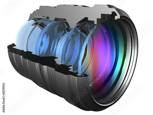 The optical scheme of a camera lens photo