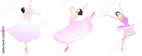 bannière de danseuses sur fond blanc