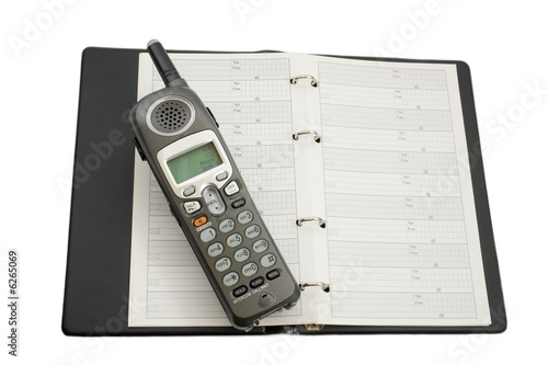 Phone off address book, Isolated on a white background photo