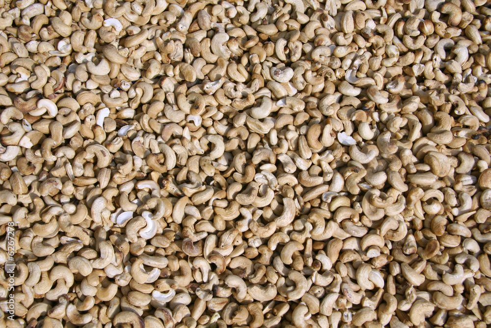 dried cashew nuts displayed in market dried cashew nuts displayed in market