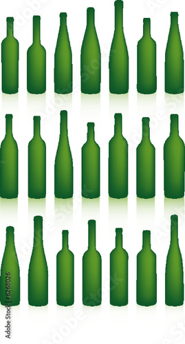 Wine bottles with shadows