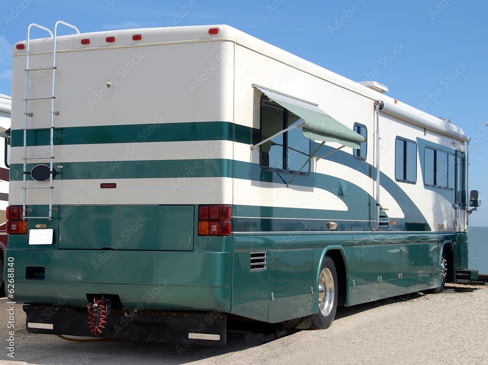 Motorhome camping on beach Motorhome camping on beach