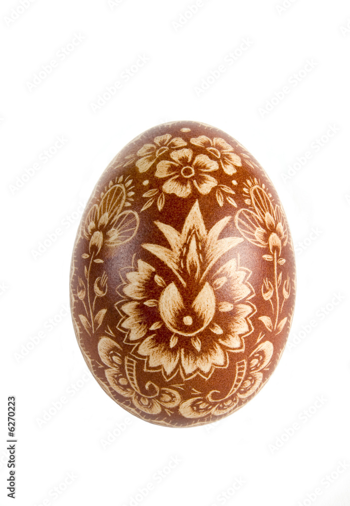 Hand painted easter egg on white background Hand painted easter egg on white background