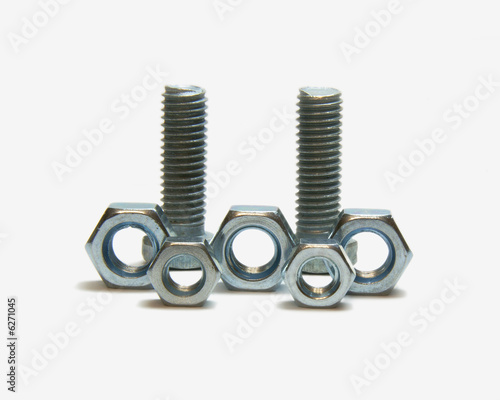 Two head bolts and Five screw nuts