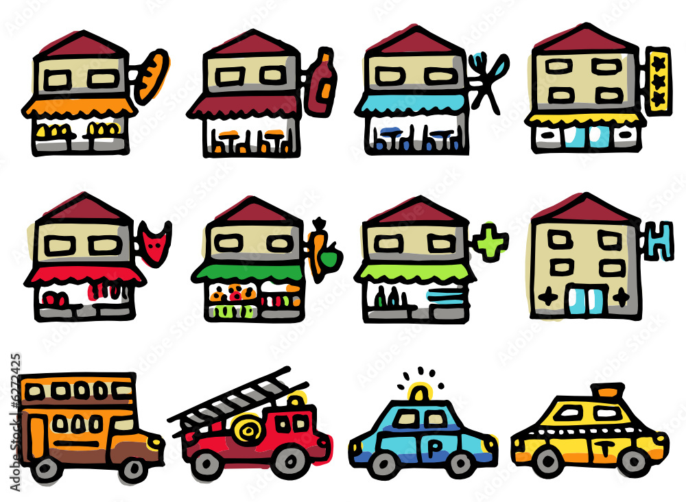 ville - commerces et voitures