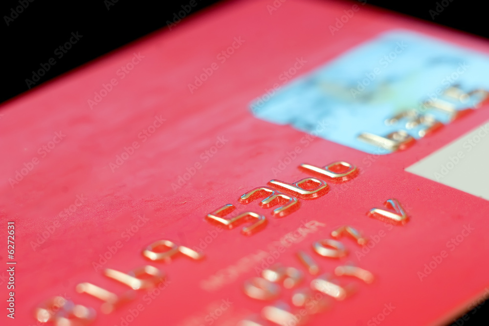 Close-up credit card on a black background Close-up credit card on a black background