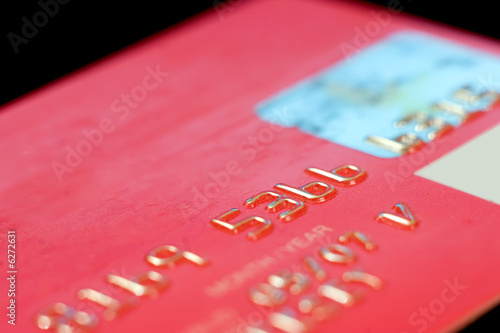 Close-up credit card on a black background