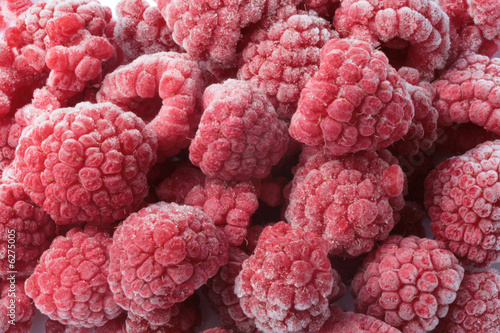 background of frozen raspberries © irabel8