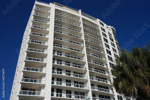 Tropical apartment building over looking the bay