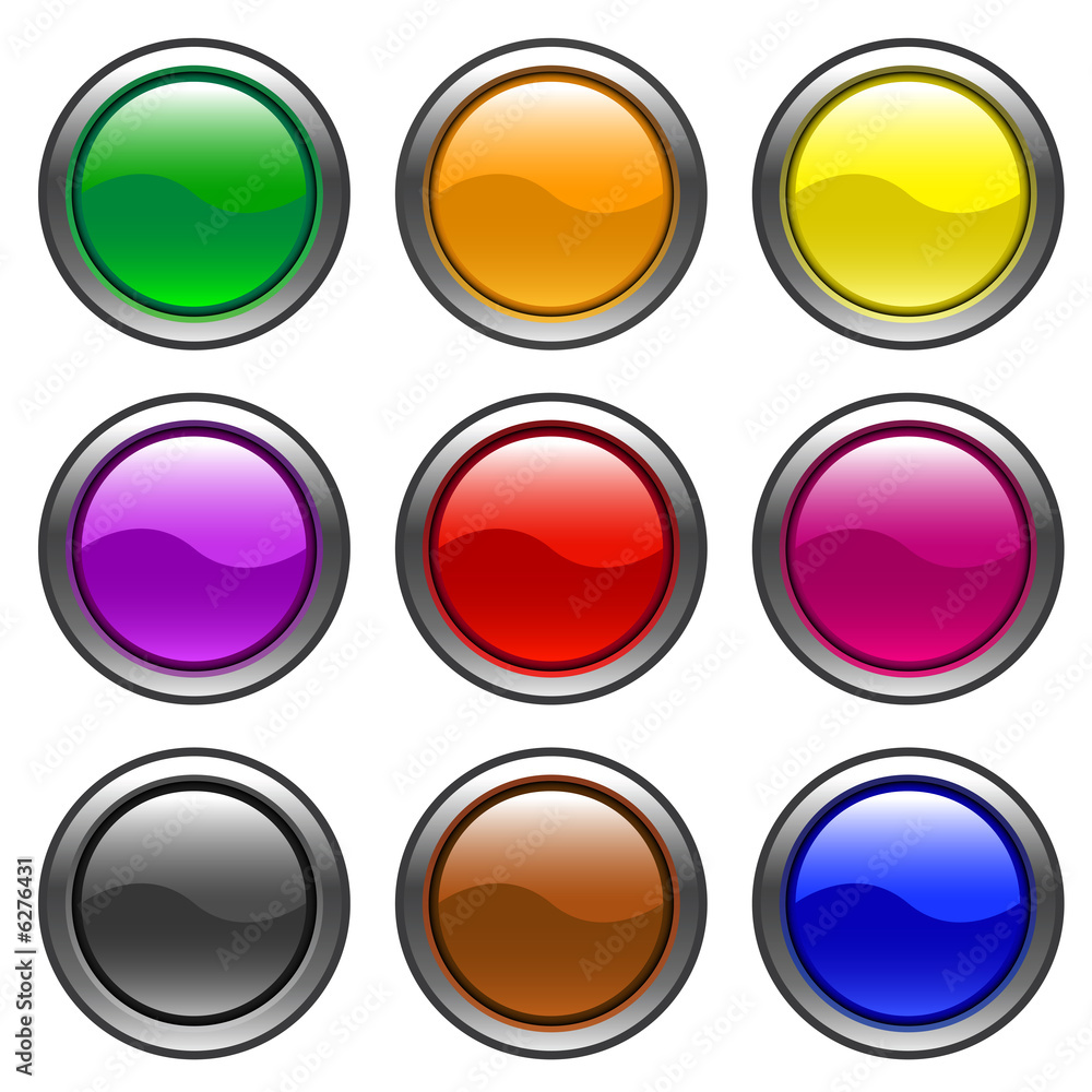 round web buttons with different shiny colors round web buttons with different shiny colors