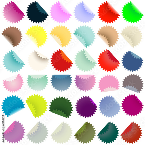 collection of stickers with reflection