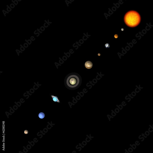 schematical image of the solar system. .With Clipping Path © Ralf Kraft