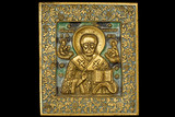 An ancient saint metallic icon