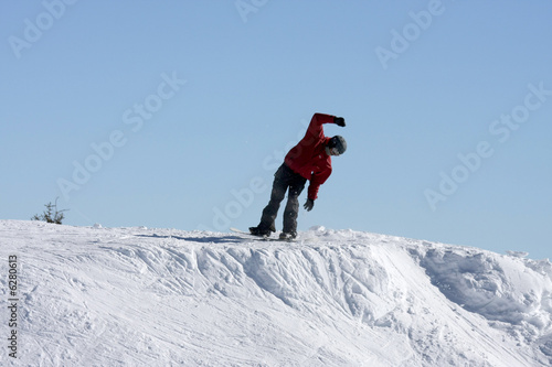 snowboarder in equilibrio precario