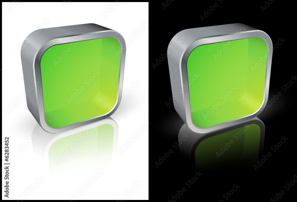 Icone de métal et de verre avec reflets