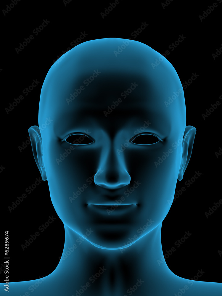 Transparent 3d head of the person - x-ray Transparent 3d head of the person - x-ray