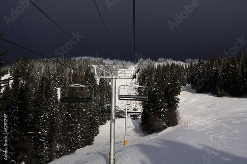 Ski slopes of Silver Star with the snow ghosts visible photo