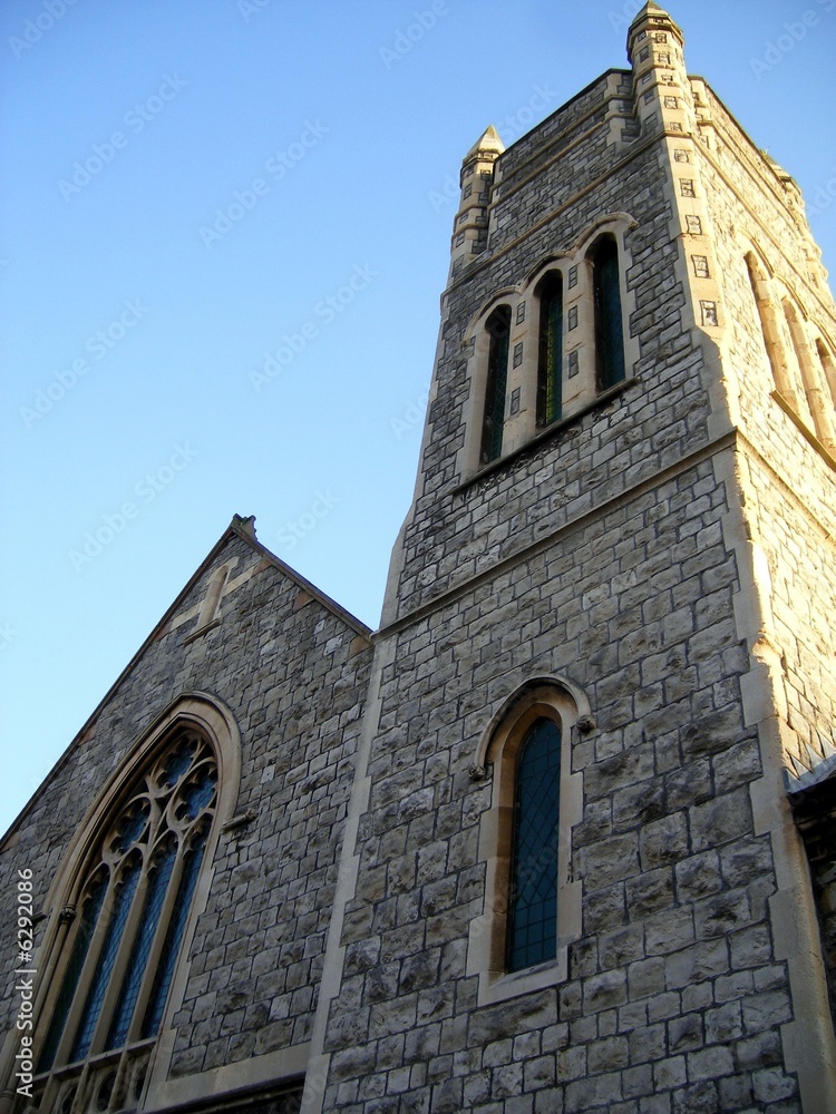 Church and Steeple - Old Stonework Church and Steeple - Old Stonework