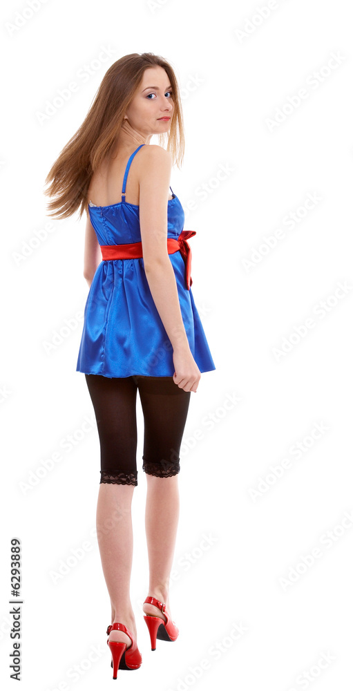 Fototapeta premium portrait of young female model on isolated background