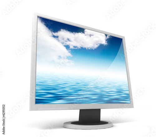 computer monitor isolated on white background