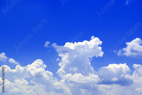 Blue sky with clouds.
