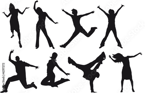 silhouettes humaines en mouvement