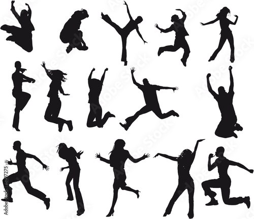 silhouettes adultes homme et femme en mouvement
