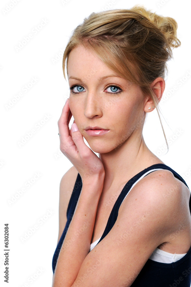 Portrait of beautiful teenager isolated over a white background Portrait of beautiful teenager isolated over a white background
