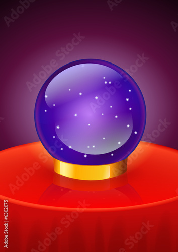 Boule de cristal sur une table