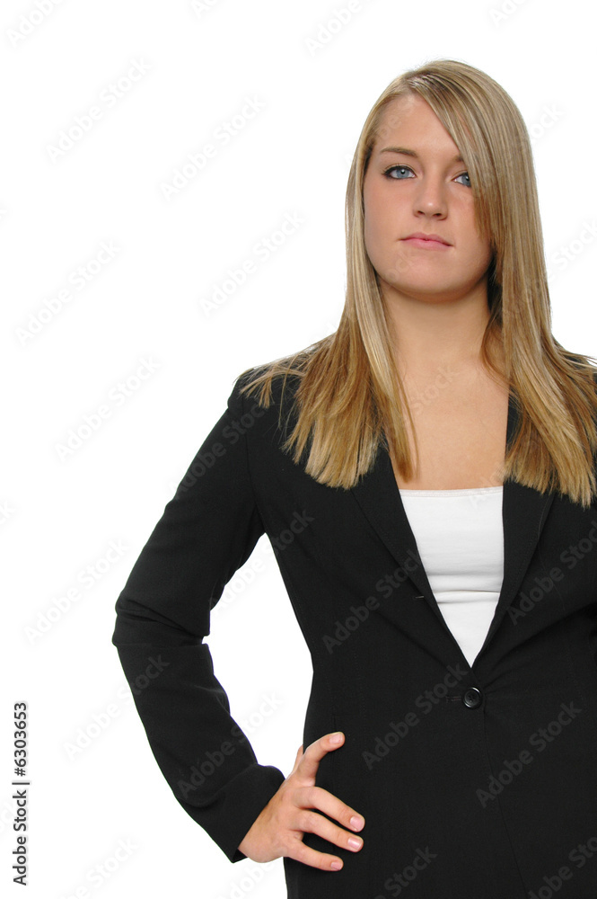 Teen girl wearing formal attire isolated on white Teen girl wearing formal attire isolated on white