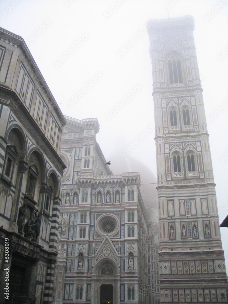 piazza del duomo in the mist, florence