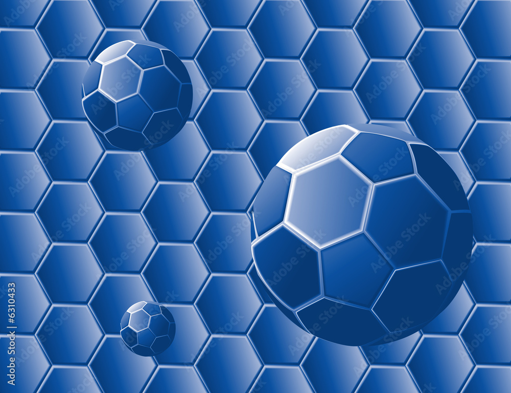 absstract with blue geometric shapes and spheres absstract with blue geometric shapes and spheres