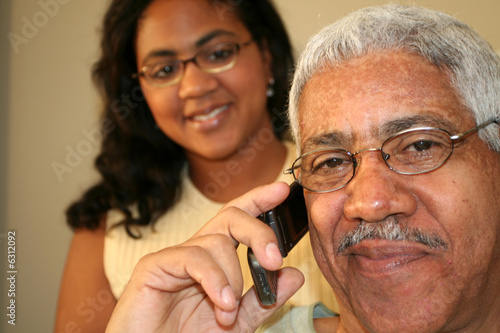 Senior On Cell Phone With W...