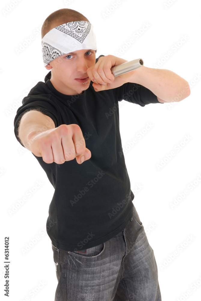 Handsome youngster, teenager hip hop, rapper singer