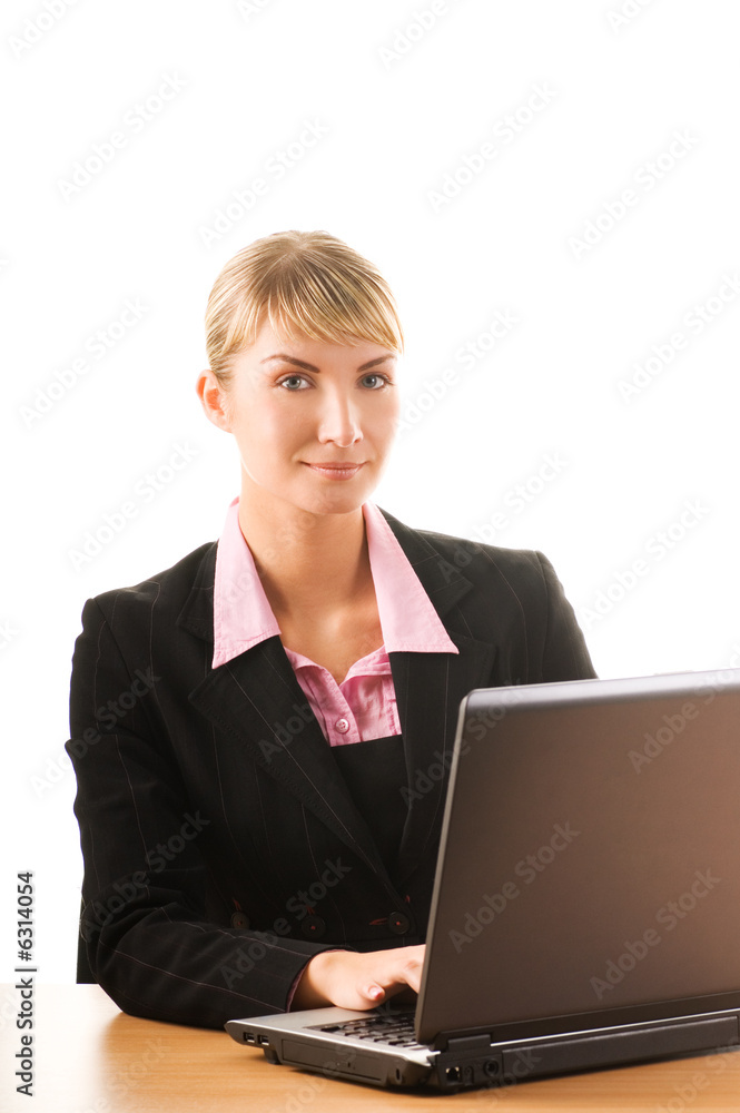 Beautiful young business woman isolated on white background Beautiful young business woman isolated on white background