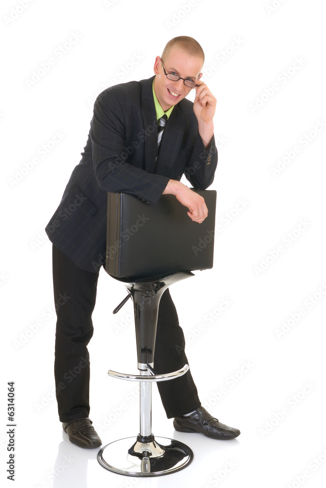 Handsome young successful businessman with briefcase, Handsome young successful businessman with briefcase,