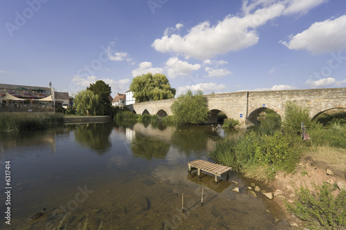 medieval bridge over the river avon bidford on avon  photo