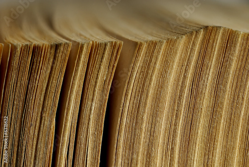 Extremely close-up view of the old dirty pages