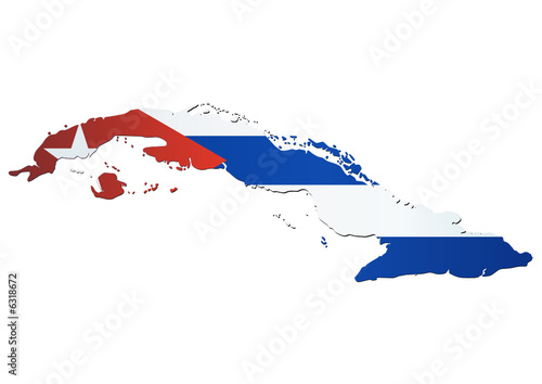 Carte de Cuba (Drapeau)