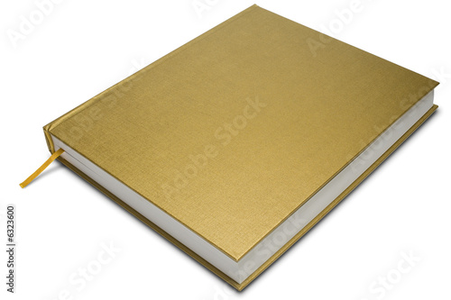 Φωτογραφία a golden cover hardcover book on white - with clipping path