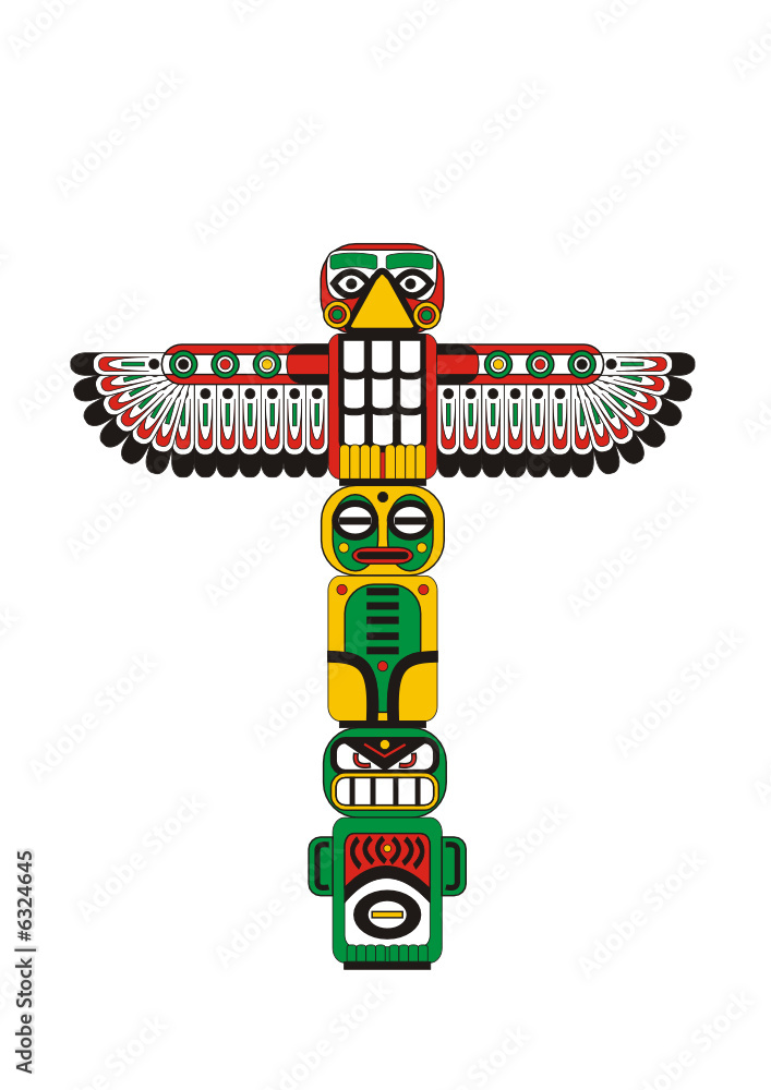 Totem pole Indian Stock Vector | Adobe Stock