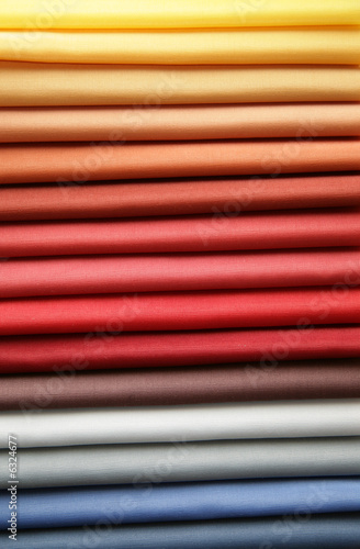 Color samples of a fabric in shop