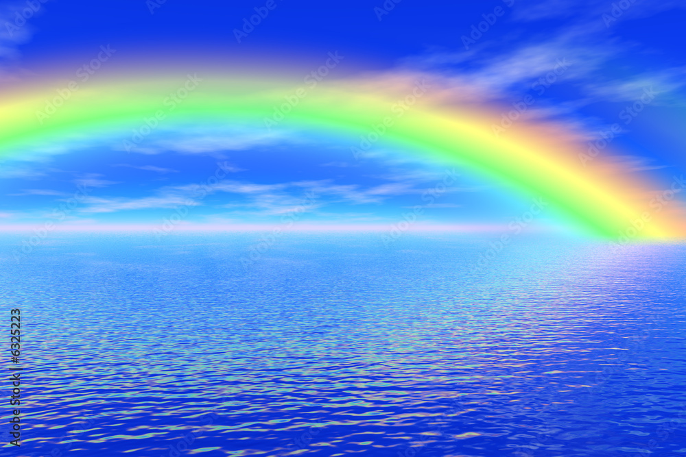 rainbow in the sea